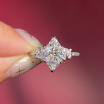 marquise lab diamond white gold engagement ring side stone nature inspired