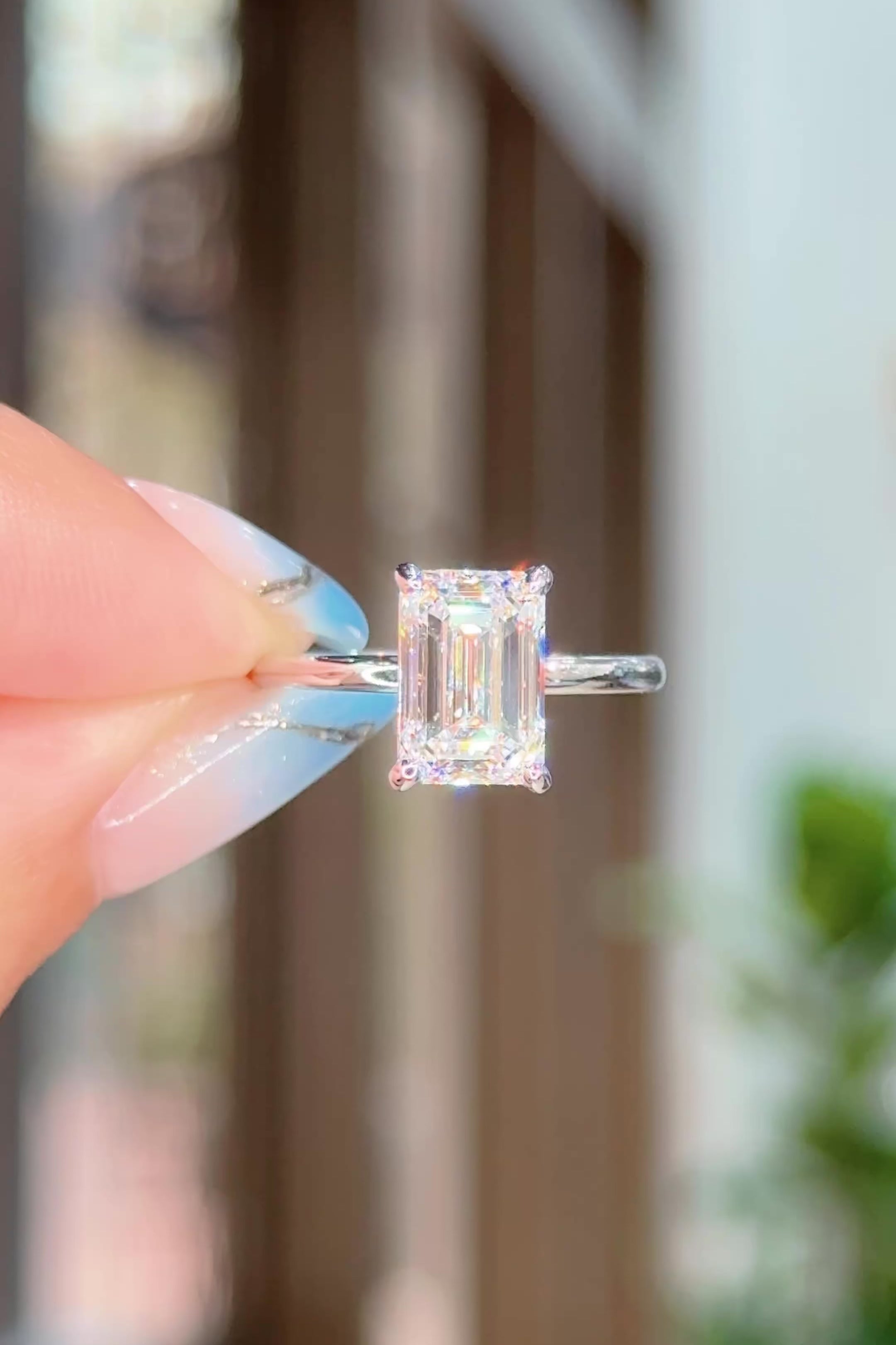 2.64ct D-VS1 Emerald Lab Diamond Leah