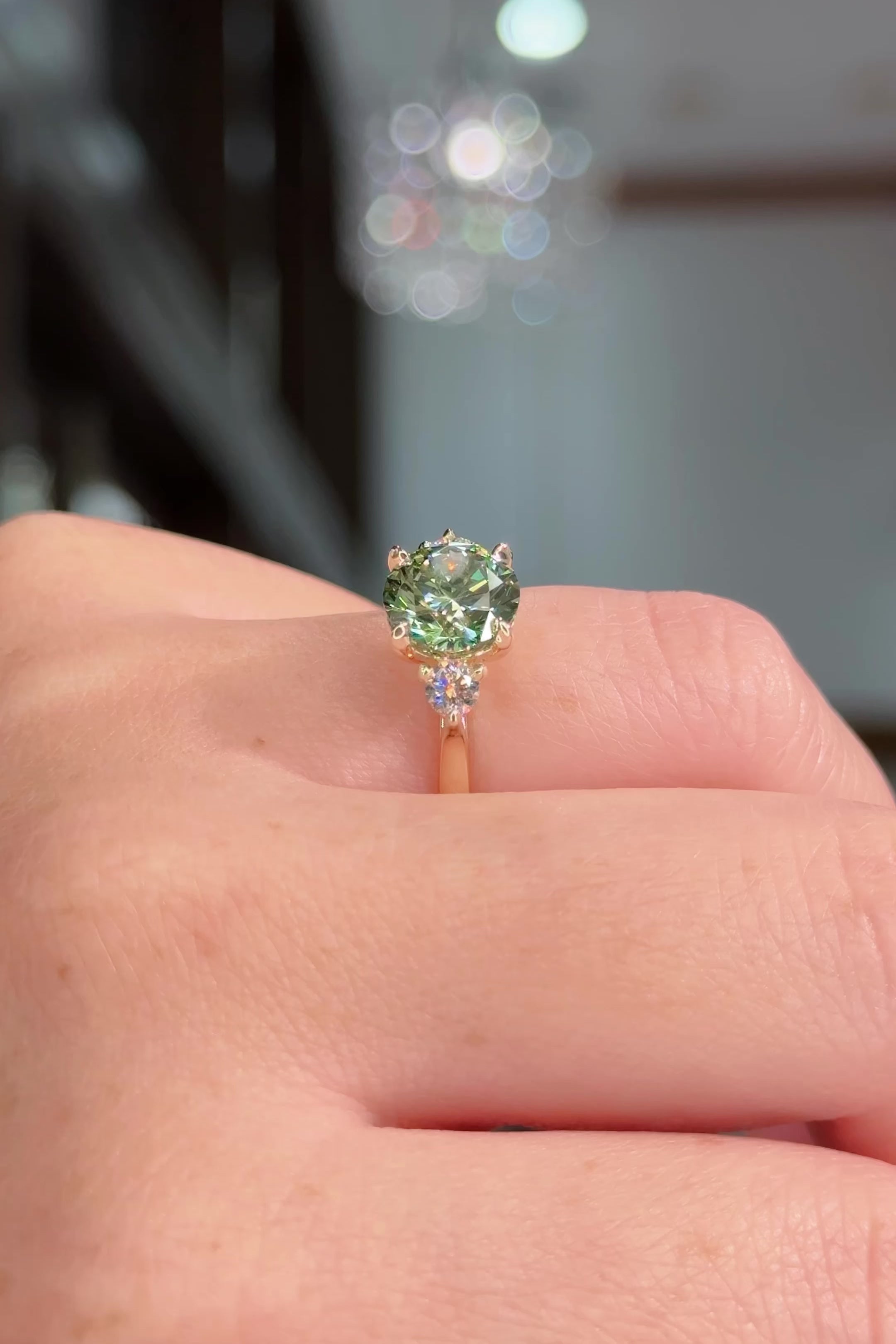 2.59ct Fancy Vivid Green-VS1 Round Lab Diamond Meghan