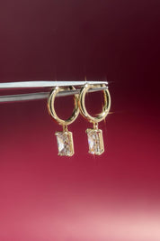 2ct Radiant Diamond High Polish Hoops Yellow Gold