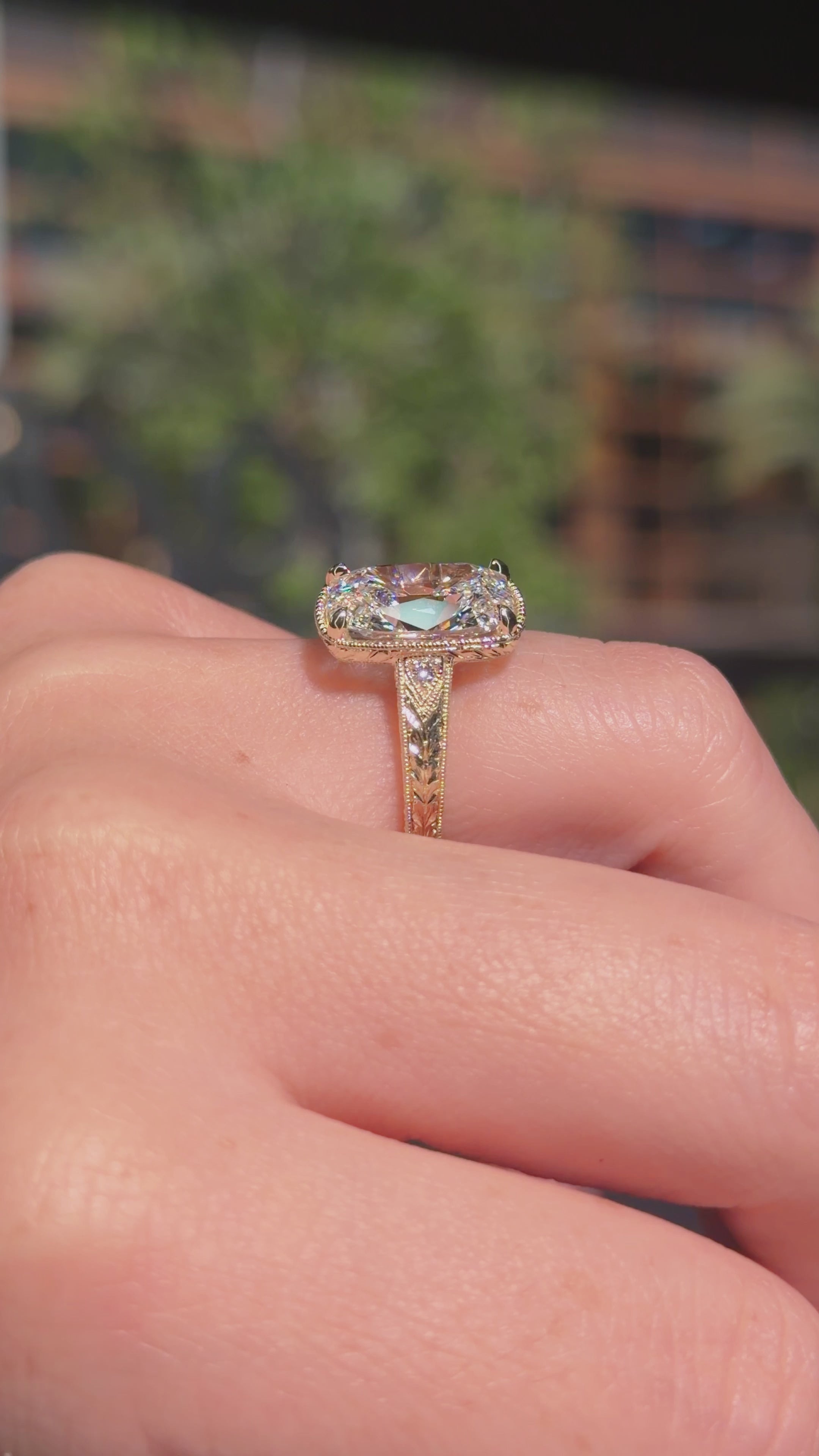 5.04ct E-VVS2 Old Mine Cushion Lab Diamond Evelyn