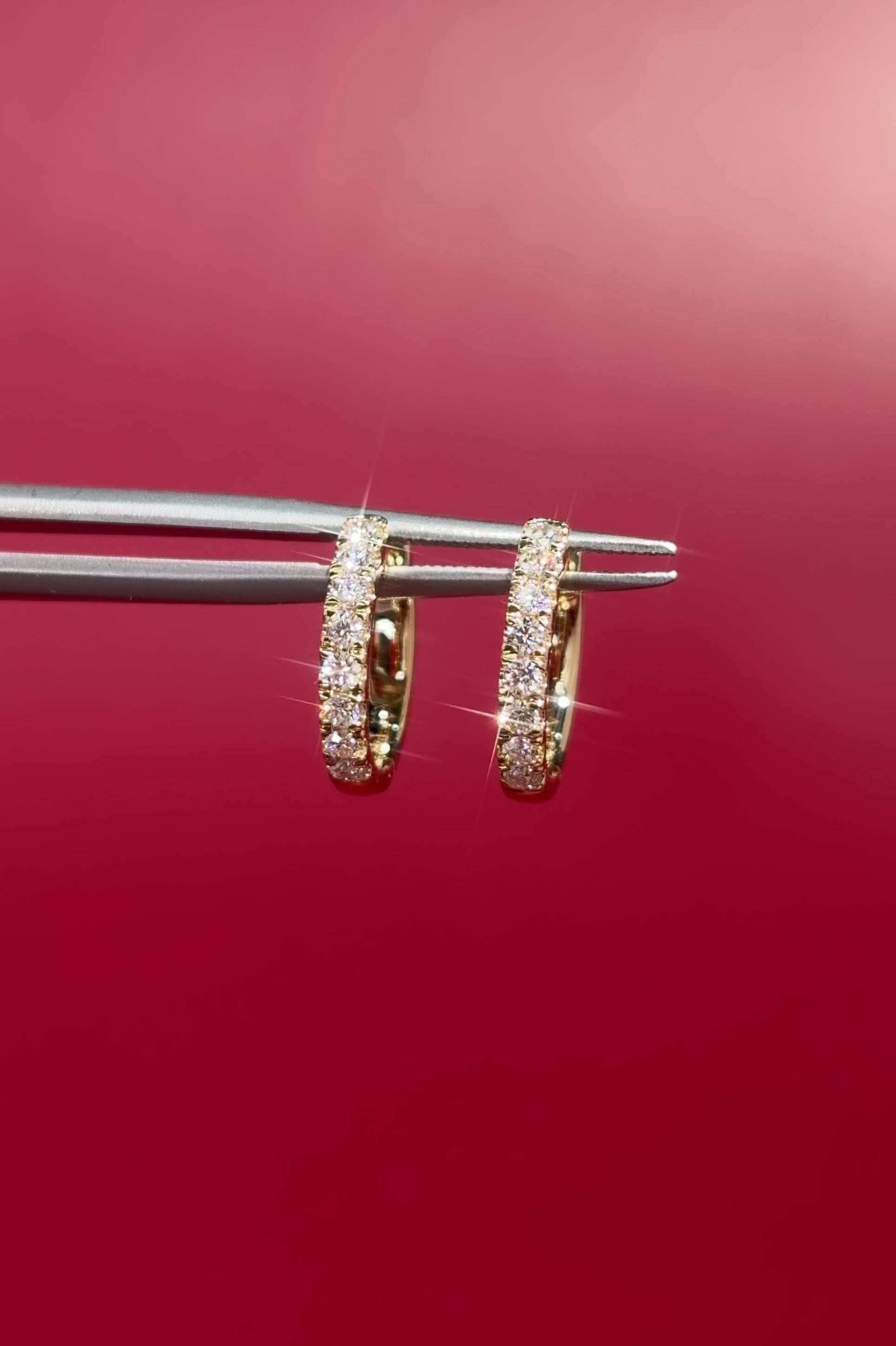 13x2mm Core Pavé Hoop 14k Yellow