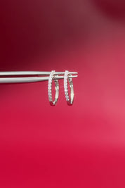 Extra-Fine 13mm Pavé Hoops White Gold