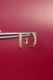 13x2mm Core Pavé Hoop 14k Yellow