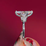 marquise diamond cluster white gold engagement ring