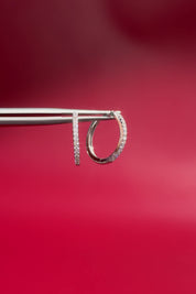 Extra-Fine 15mm Pavé Hoops White Gold