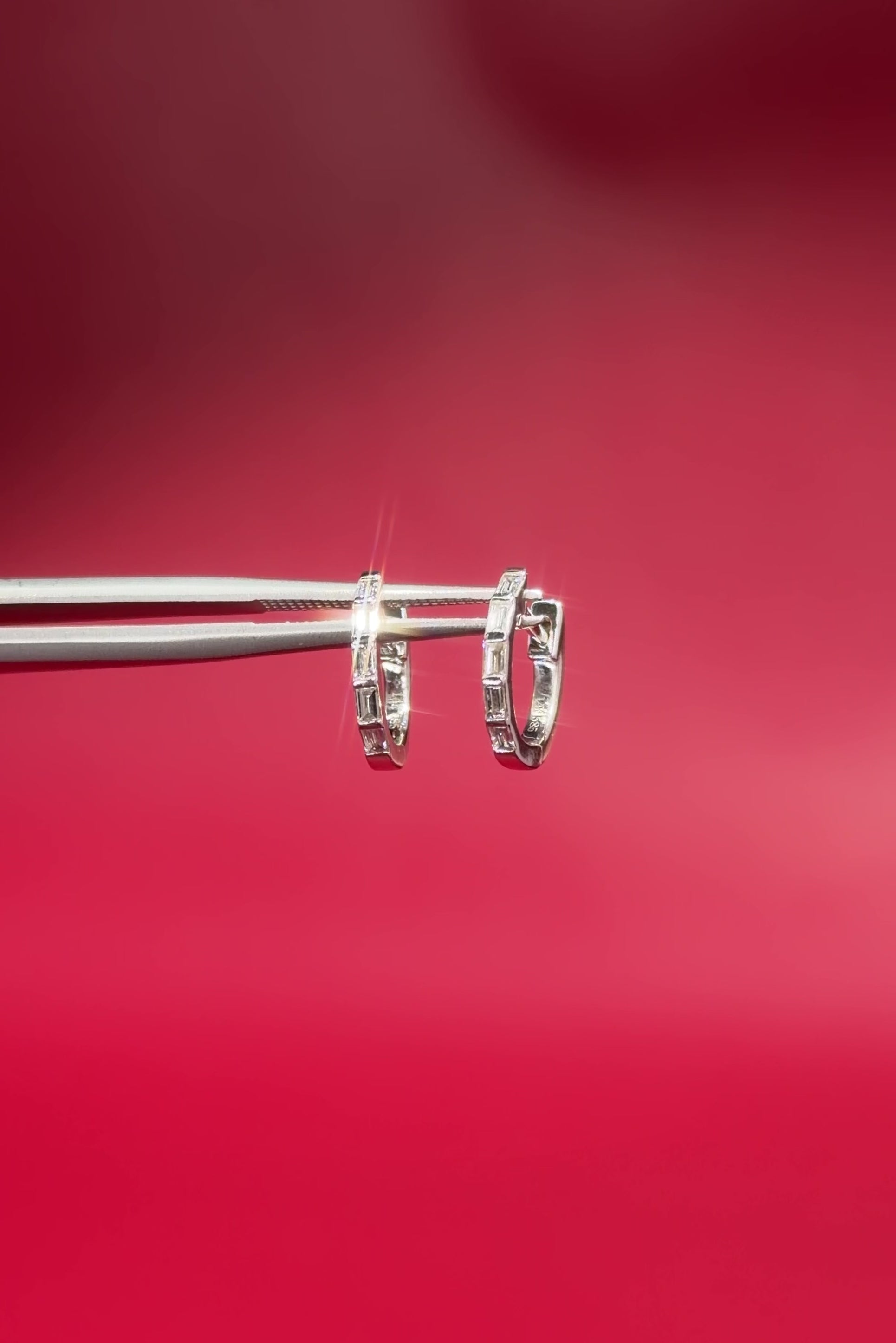 Baguette Diamond Huggies