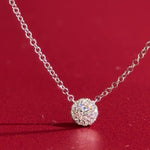 Mini Diamond Halo Necklace White Gold