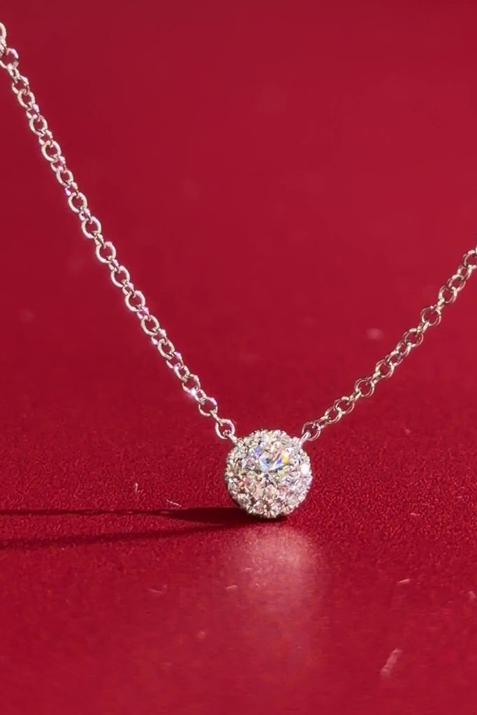 Mini Diamond Halo Necklace White Gold
