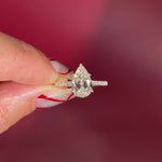 Pave Pear Lab Diamond engagement Ring ready to Ship in Huntington Beach high quality premium