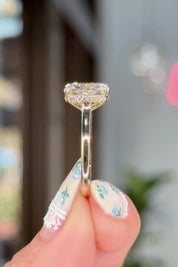 3.08ct E-VS1 Cushion Lab Diamond Double Claw Alice
