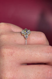 2.06ct D-VS1 Oval Lab Diamond Meghan Yellow Gold with Pave Diamonds on the Band