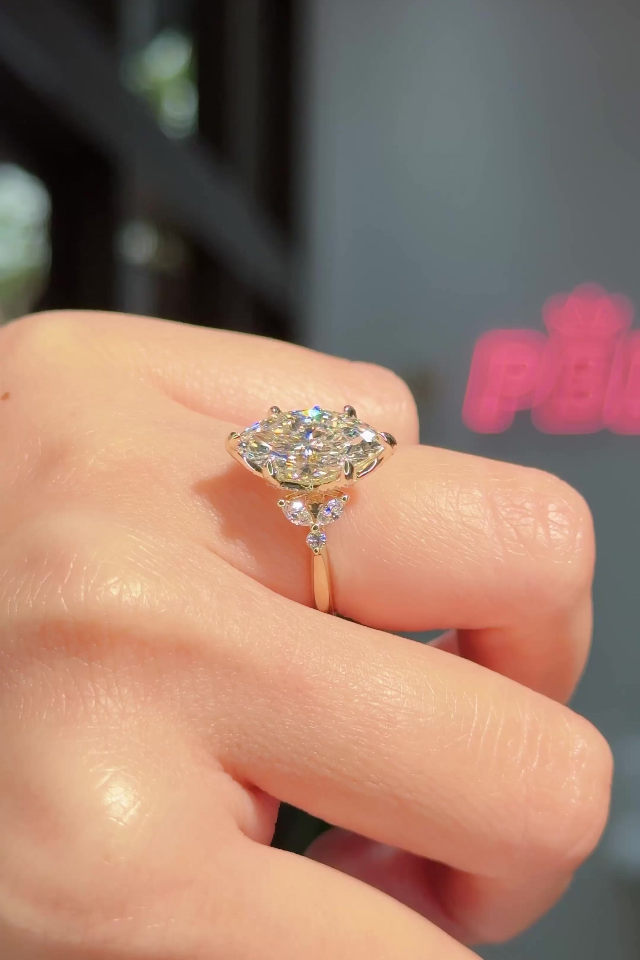 3.05ct F-VS1 Marquise Lab Diamond Olivia