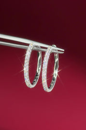 25mm Pavé Hoop White Gold Natural Diamonds