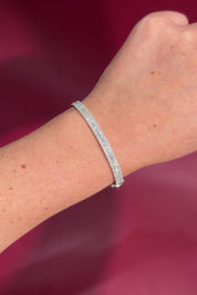 Three-Row Pavé Natural Diamond Bangle