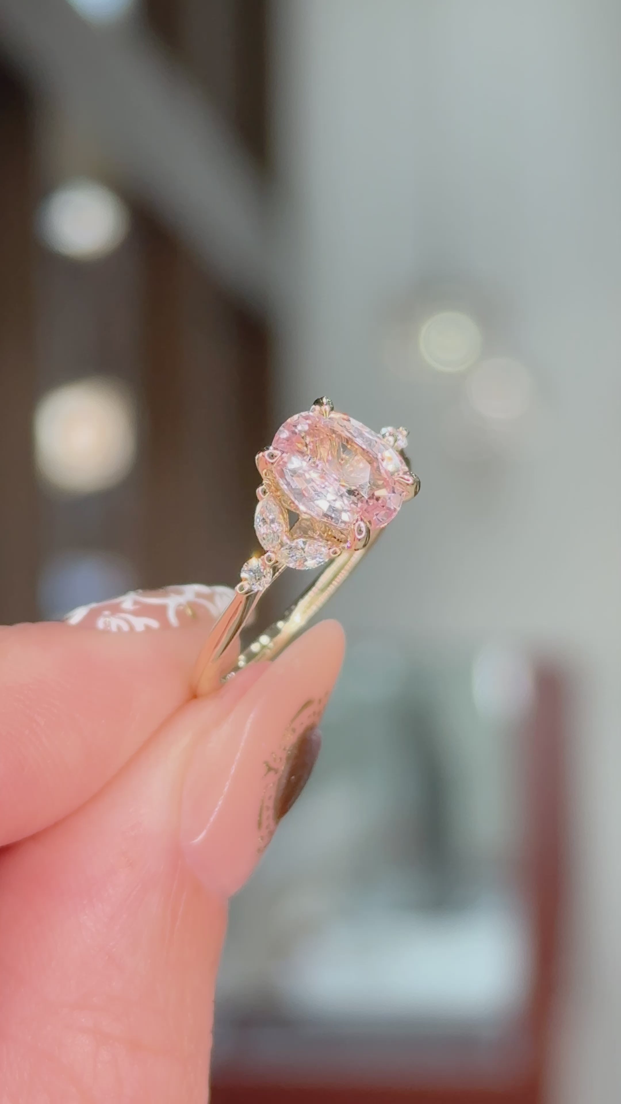 Pink Rose Halo Engagement Ring - NE1020B – JEWELLERY GRAPHICS
