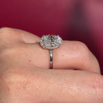 4.07ct D-VS1 Oval Lab Diamond Kayla Oval lab diamond solitaire in white gold with a wrap under halo and high polish plain band.