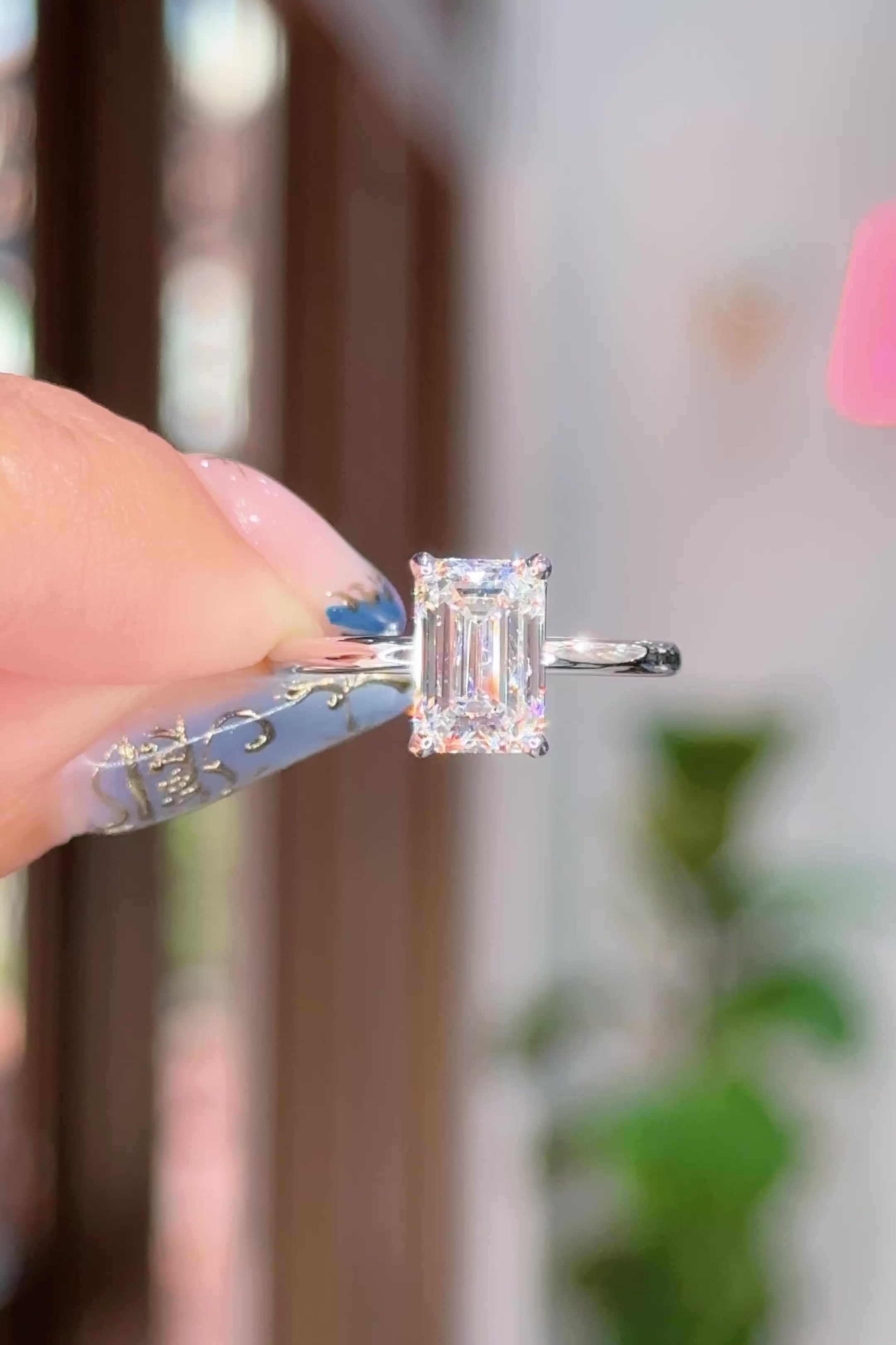 1.82ct D-VVS2 Emerald Lab Diamond Leah