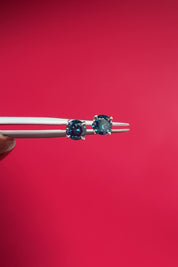 Blue Treated Natural Diamond Studs