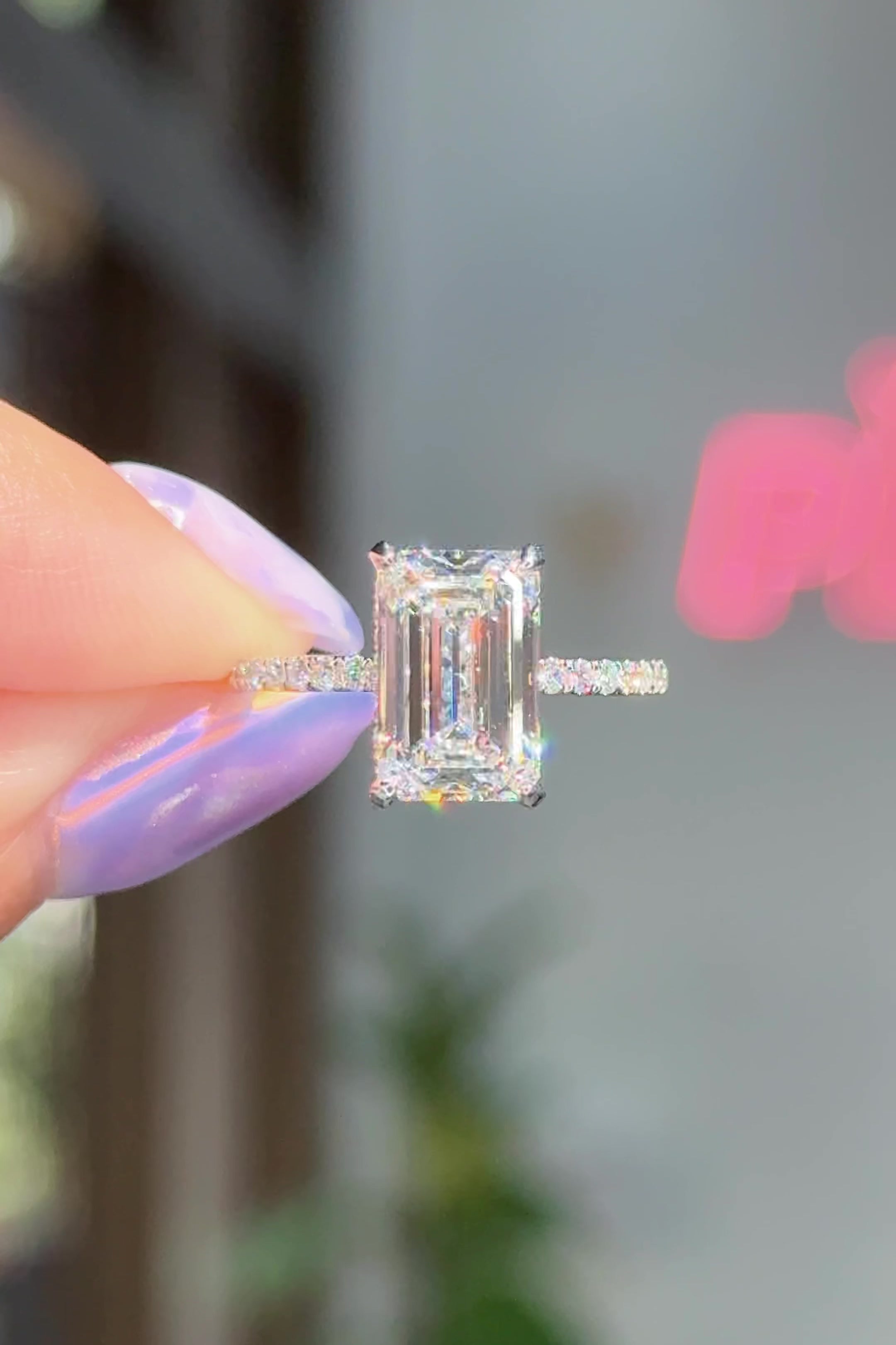 3.09ct D-VVS2 Emerald Lab Diamond Stephanie