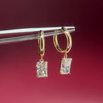 2ct Radiant Diamond High Polish Hoops Yellow Gold princess bride diamonds huntington beach jewelry store