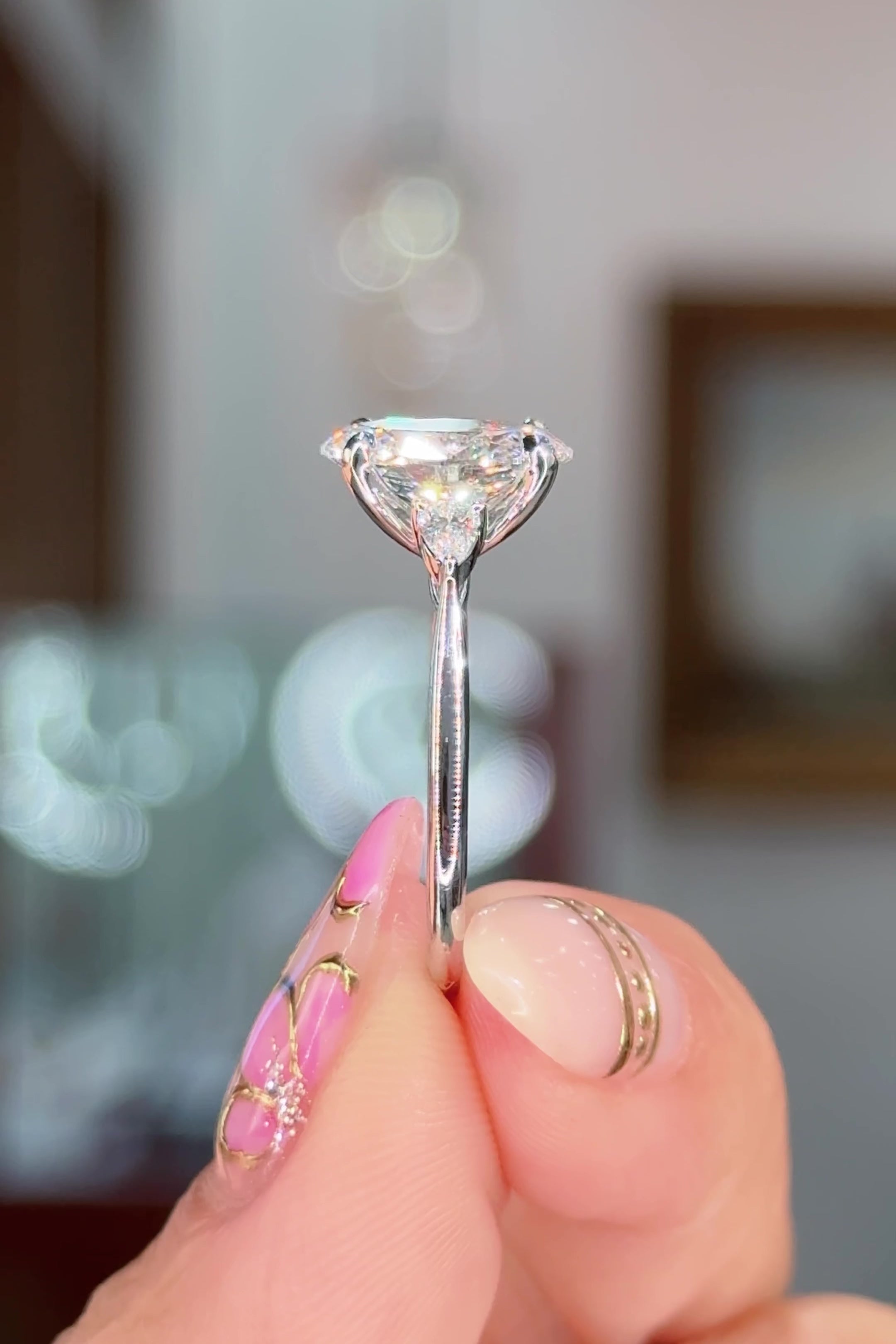 2.22ct E-VS1 Oval Lab Diamond Petite Gracie