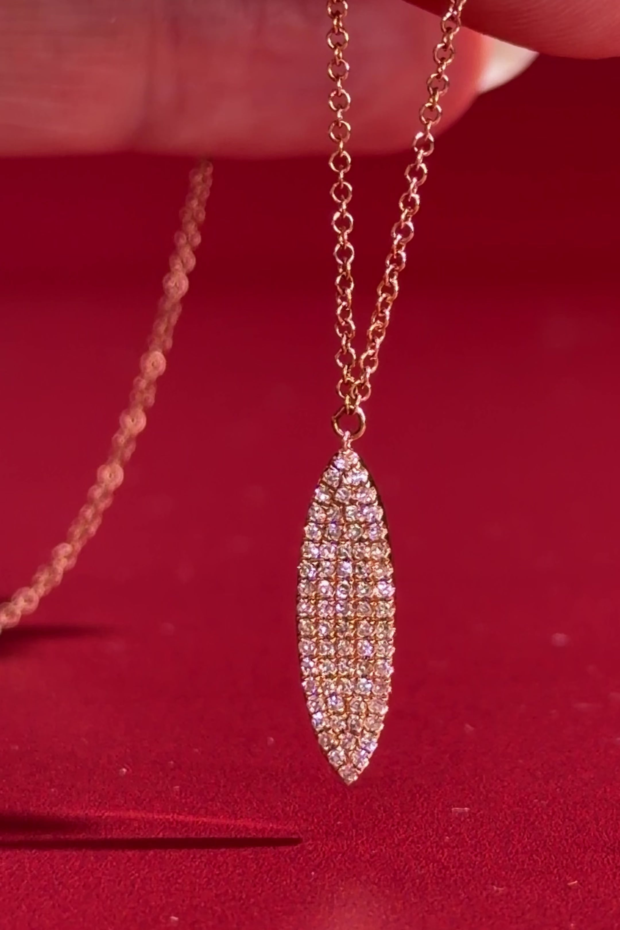 Pavé Diamond Surfboard Necklace at Princess Bride Diamonds Surf City USA