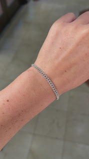 3.8mm Mini Cuban Pavé Bracelet