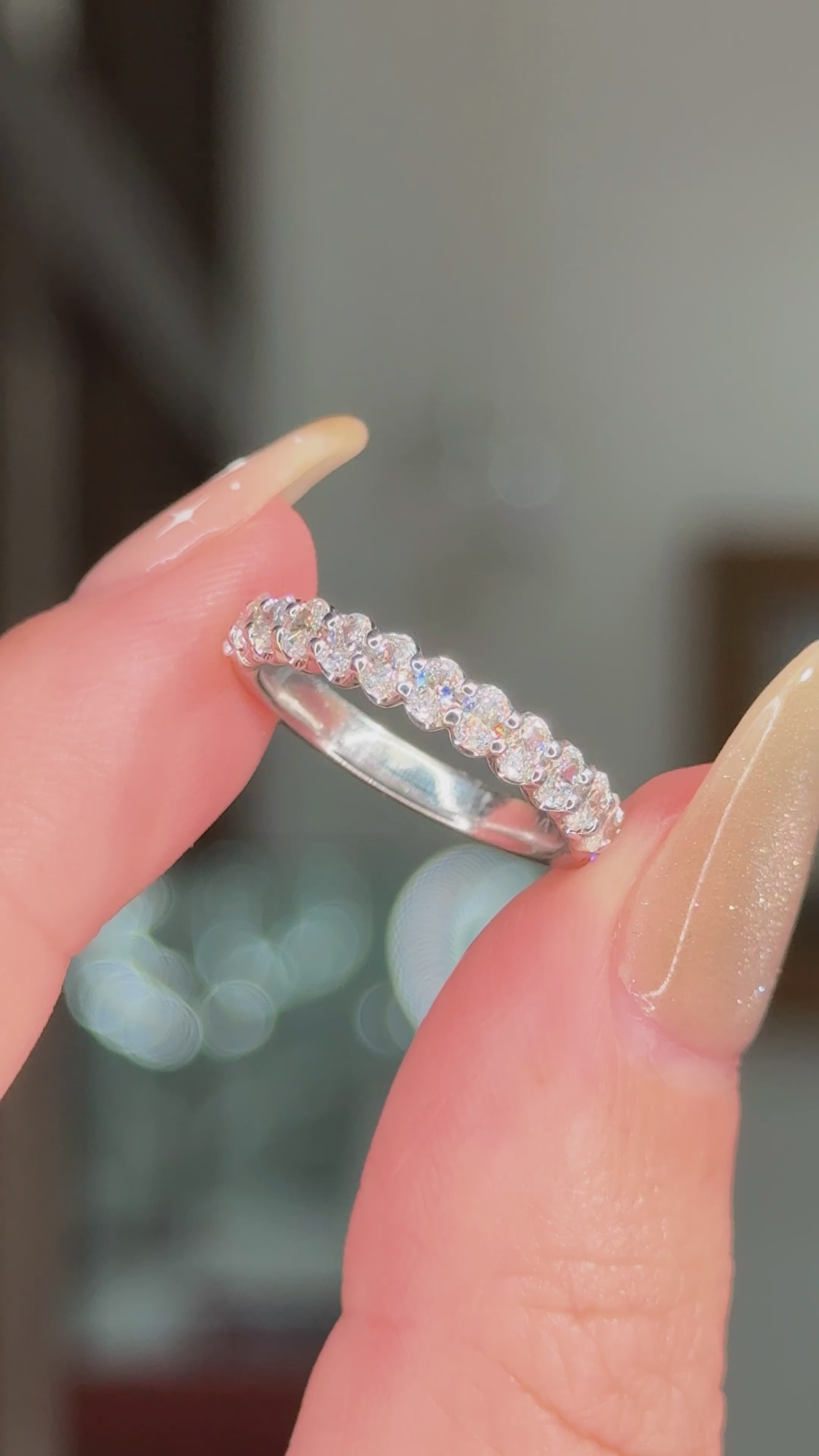 3.0mm Mini Oval Lab Diamond Ring 50% Eternity