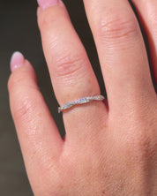 Tight Braid Band | 50% Eternity | 14K White Gold