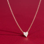 Mini Pavé Heart Necklace Yellow Gold