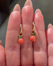 Nami Orange Earrings | Interchangeable Charms | 14K Yellow Gold