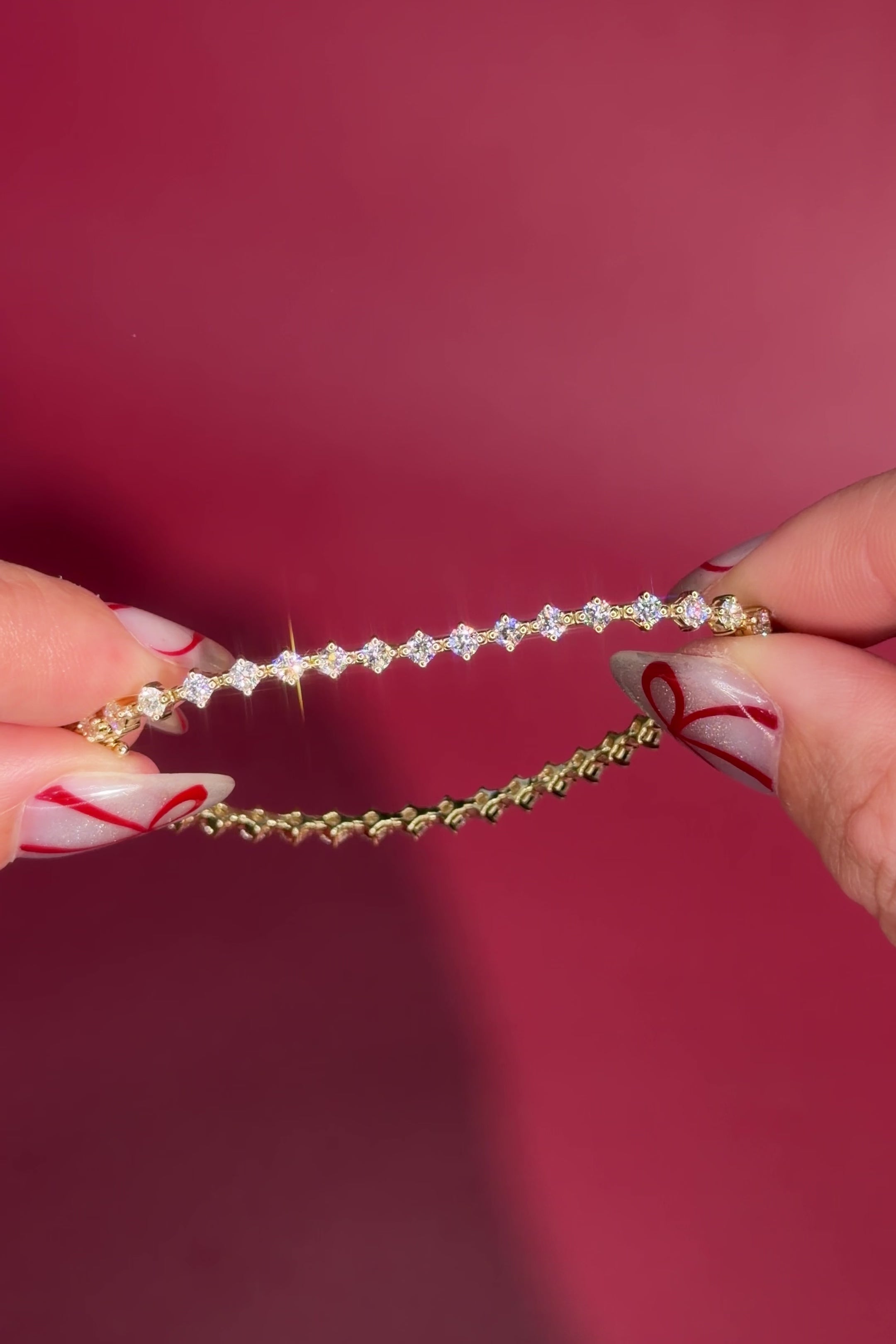 North Star Tennis Bracelet Yellow Gold