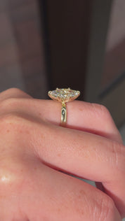 3.03ct F-VS1 Marquise Lab Diamond Taper Leah