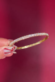 2ct Pavé Natural Diamond Bangle Yellow Gold