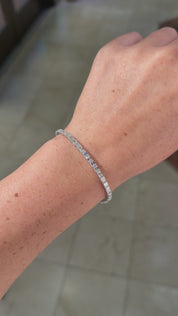 7.69ct East West Emerald Lab Diamond Tennis Bracelet White Gold
