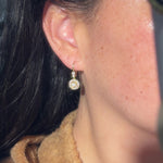 Claire Vintage Drop Earrings with milgrain scalloping and vintage halos