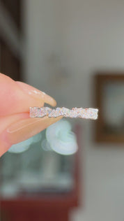 3.6mm Mini Offset Pear Lab Diamond Ring 75% Eternity