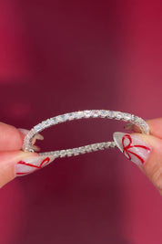 Emerald Lab Diamond Tennis Bracelet White Gold