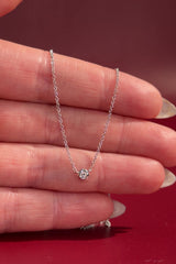 Mini Diamond Bezel Necklace 14k White Gold