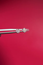 White Gold Diamond Bezel Studs