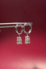 1.94ct D-VS1 Lab Diamond Pear Drop Hoops White Gold high polish with seamless snap closure at princess bride diamonds in huntington beach california 