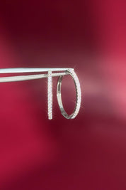 Fine 20mm Pavé Hoops White Gold