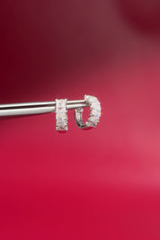 Radiant Lab Diamond Huggies White Gold