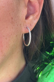 Skinny 25mm Pavé Hoops White Gold huntington beach jewelry store princess bride diamonds