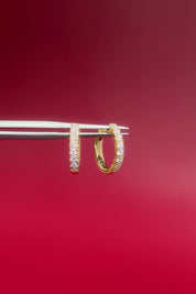 13x2mm Core Pavé Hoop 14k Yellow