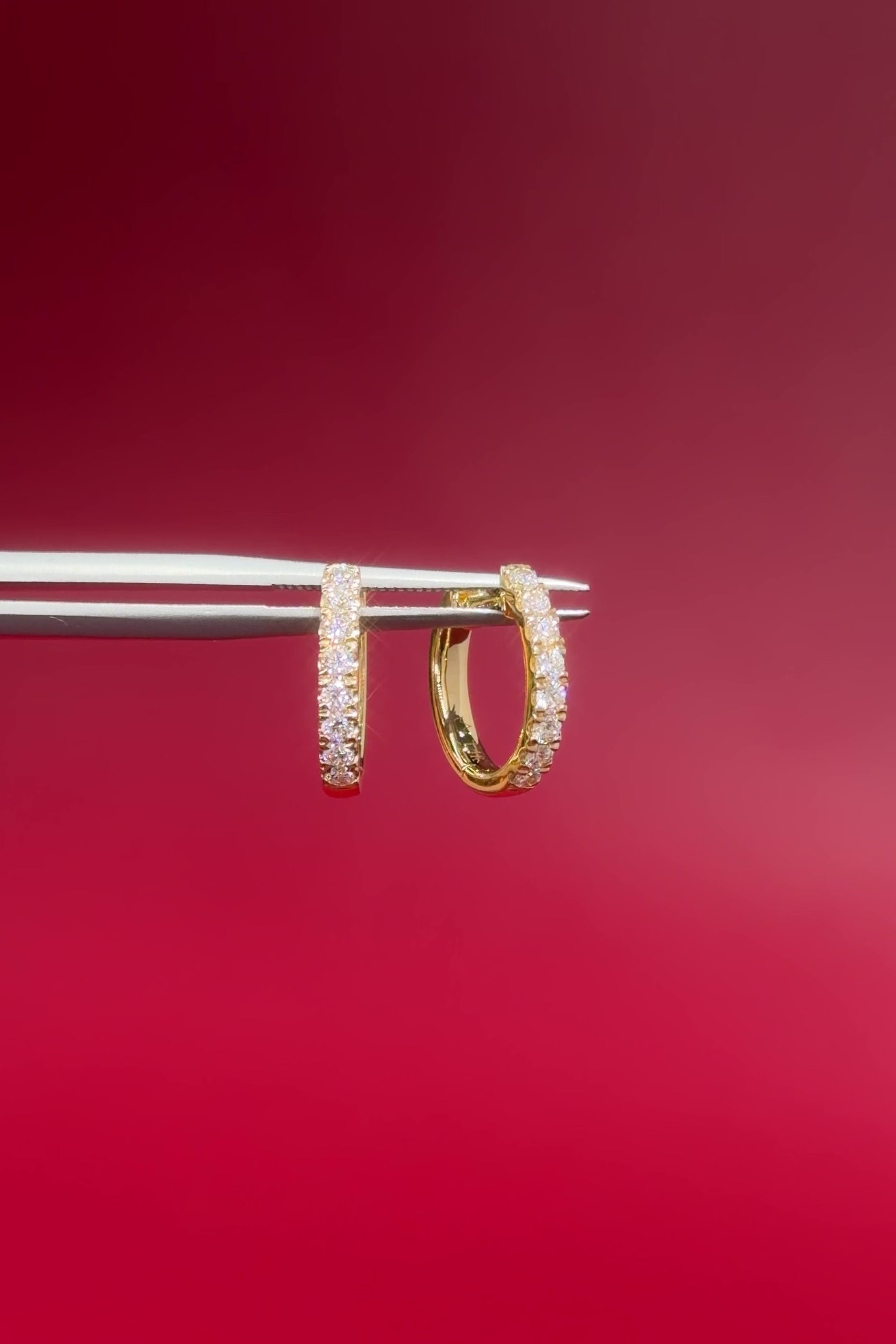 13x2mm Core Pavé Hoop 14k Yellow