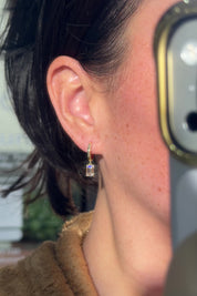 2.2ct Emerald Drop High Polish Hoops Yellow Gold Princess Bride Diamonds Huntington Beach Jewelry Store