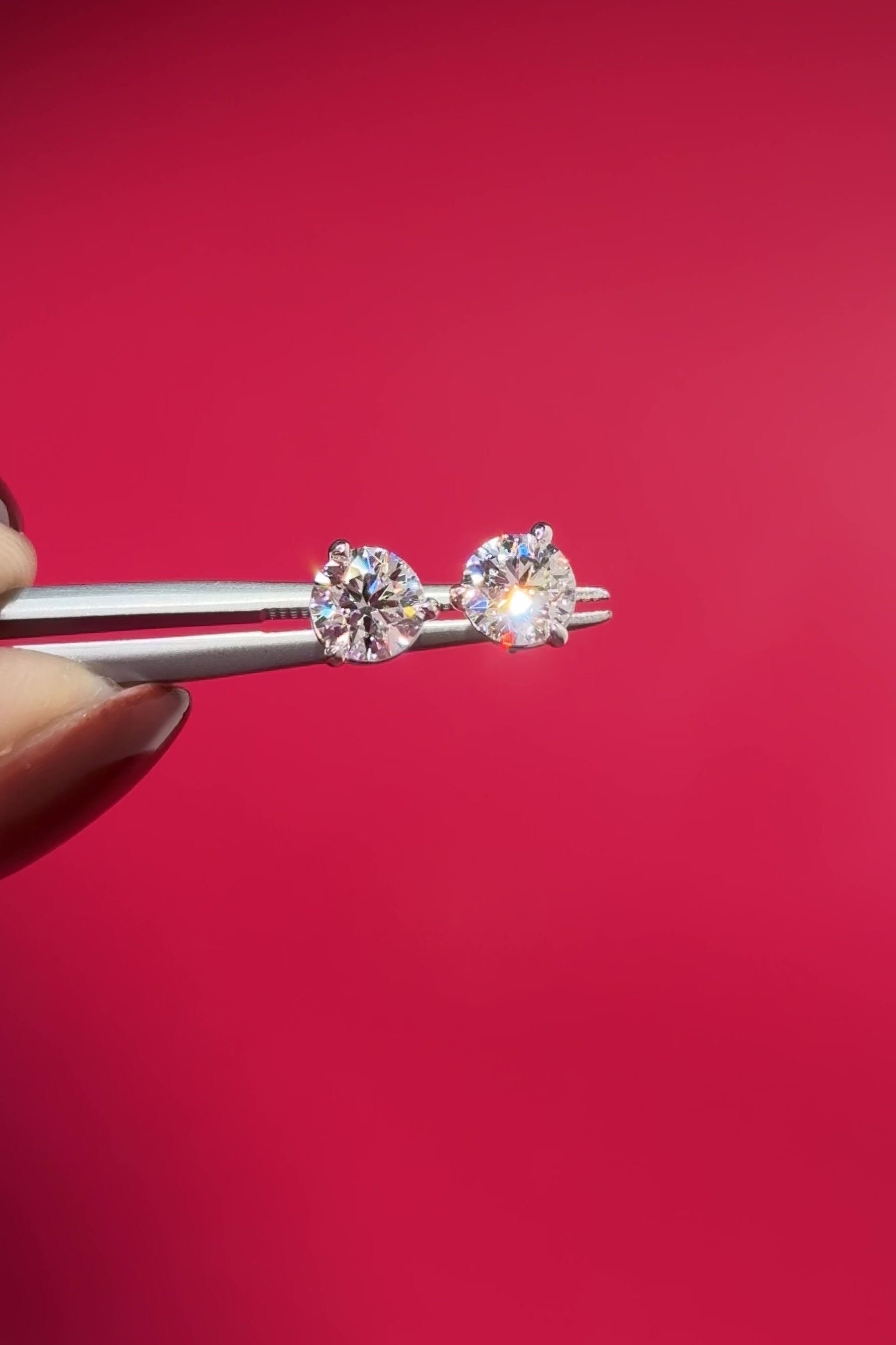 1.00ct D-VVS1 Core Round Lab Diamond Martini Studs