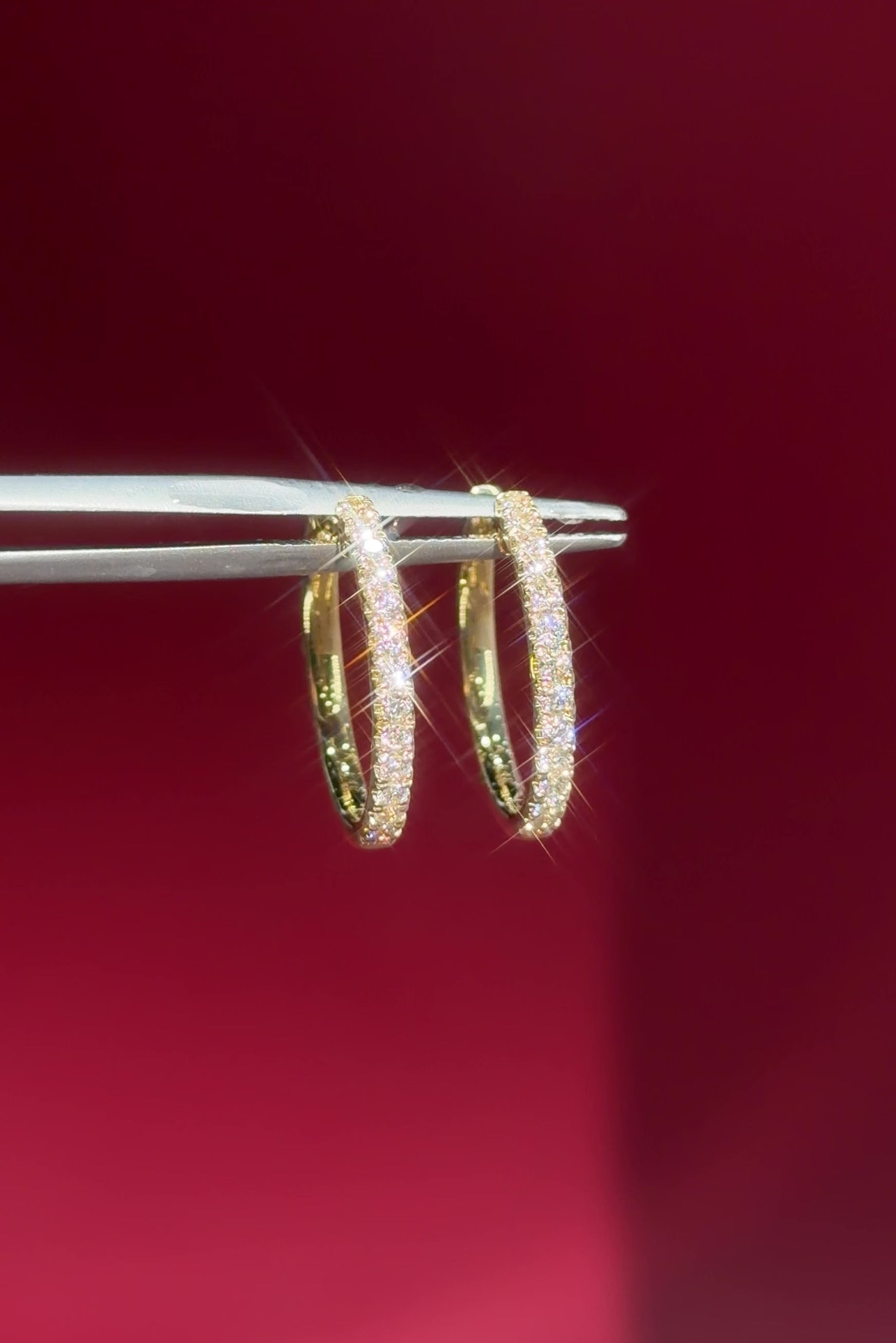 20mm Pavé Hoop Yellow Gold